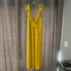 NWT Elegant Yellow Ruffle Maxi Dress nrd üoe